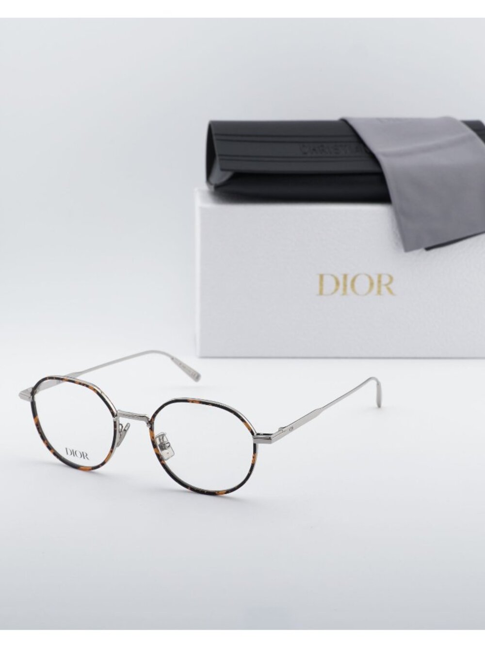 Dior DIORBLACKSUIT O R3U F500 Square Eyeglasses 49mm - Silver / Havana